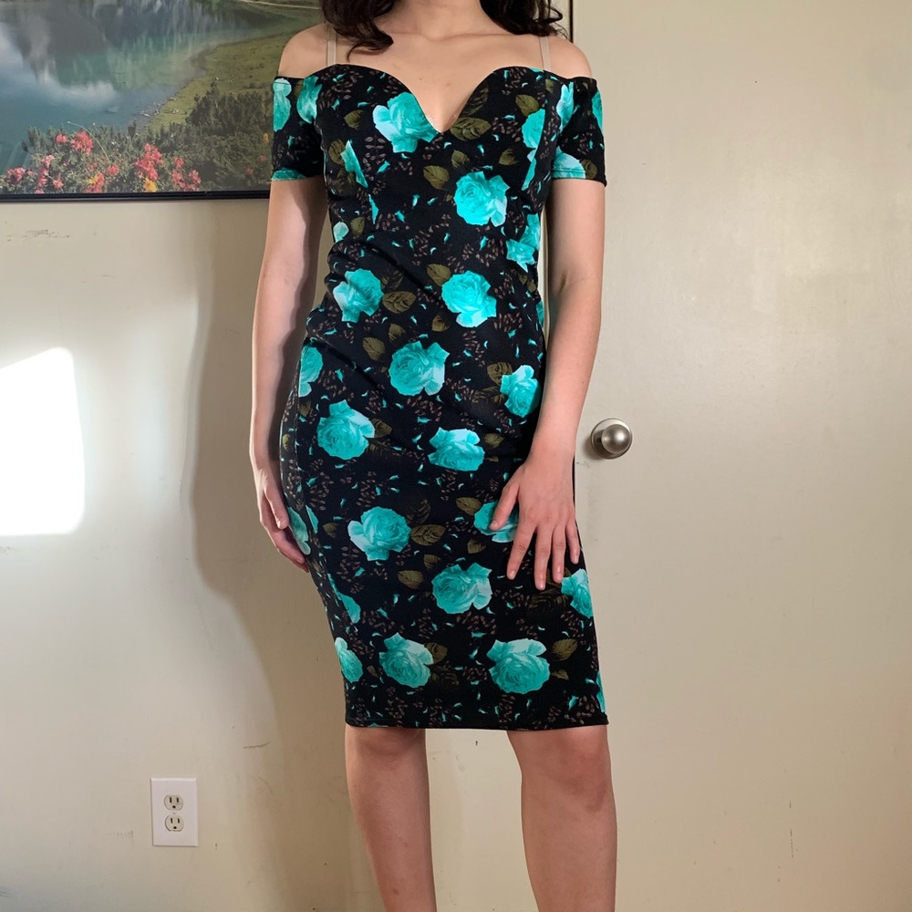 Teal flower dress